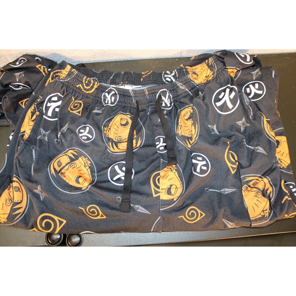 Dragonball Z Pajama Pants Black Orange Men‎ Size XL